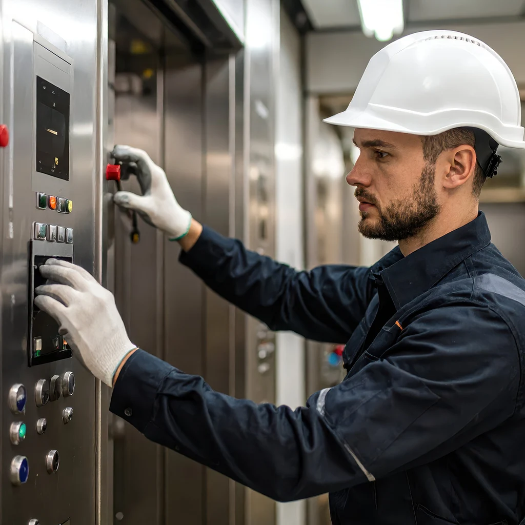 Techniker führt routinemäßige Wartungsarbeiten, Service